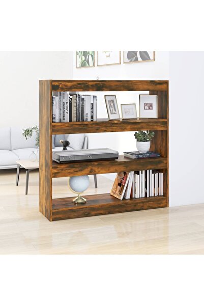 Concept Bibliotecă/Separator cameră, stejar fumuriu, 100x30x103 cm