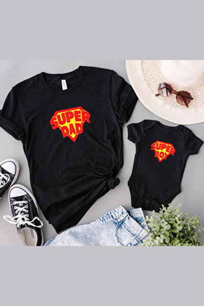 Tshirthane Super Dad Boy Baba Oğul Kız (TEK ÜRÜN FİYATIDIR KOMBİN YAPMAK İÇİN...
