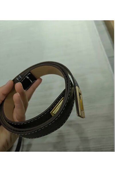 Tina Колан със златна катарама, 2 см светлокафяв