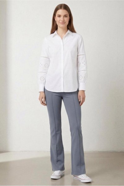 TRENDTESETTÜR KADIN GRİ İSPANYOL PAÇA PANTOLON T 6011