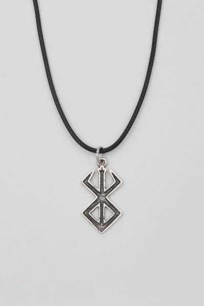 ıdr Berserk Manga Marka İşareti Kolye - PU Deri İp Zincirli Unisex Gümüş Kapl...