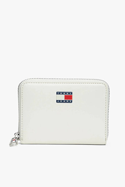 Tommy Hilfiger Tjw Must Medium Size Zippered Women's White Wallet Aw0Aw18090Ybi