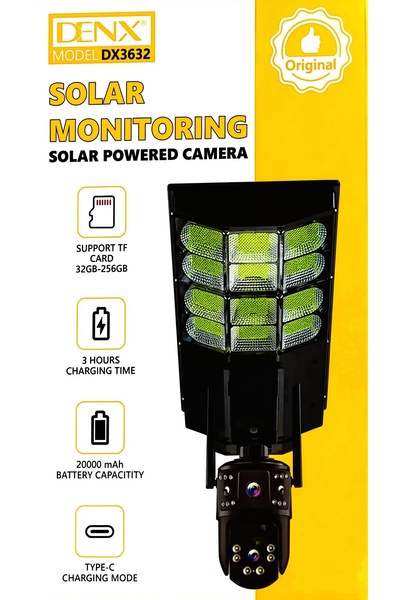 Generic DENX Solar Monitoring Camera Outdoor Security 20000mAh Battery, TF Ca...