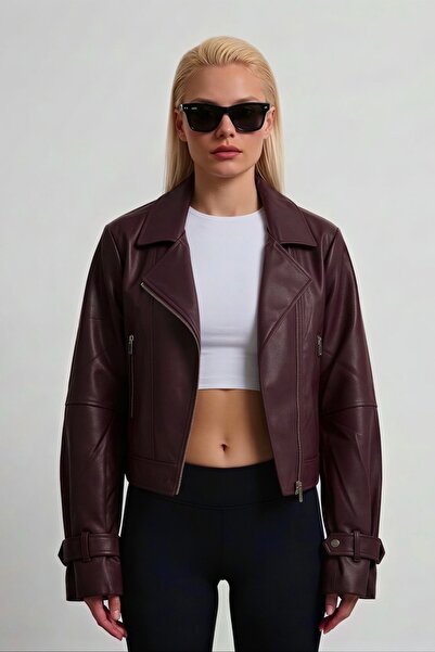 COJIKO Asymmetrical Zippered Women's Leather Jacket