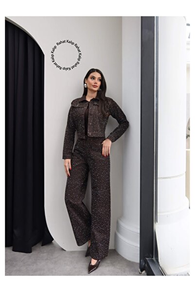 ESRAHELVACI Set din denim cu imprimeu de piatră, două piese