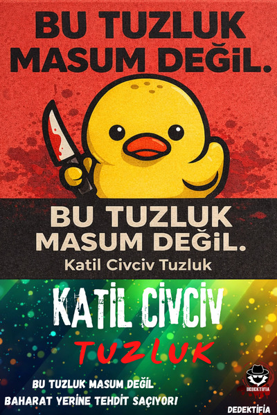 dedektifia Katil Civciv Tuzluk , 3D Özel Tasarım Dekoratif Koleksiyonluk Tuzl...