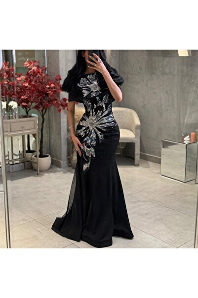 EVENTTANA فستان سهرة باربي فخم لونين اسود وكحلي من ايفنتانا