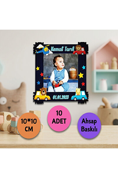 wonderlike Bebek Çocuk Doğum Günü Resimli Ahşap Magnet 10 Adet