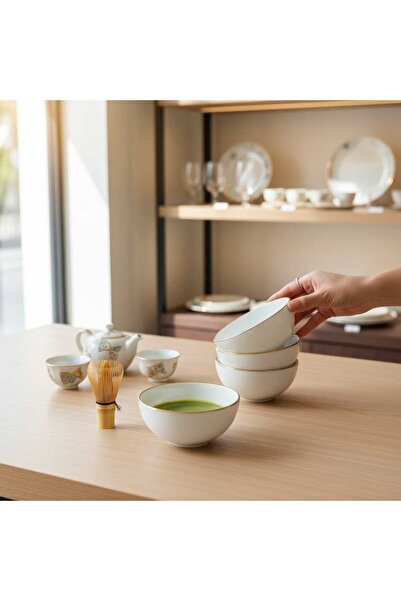 Luminarc Set of 6 White Gilded Multi-Purpose Bowls, 12 Cm, Stylish and Conven...