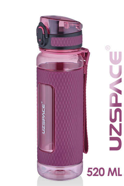 Uzspace 520 ml Tritan Water Bottle Silicone Protected Non-Slip Body Water Bot...