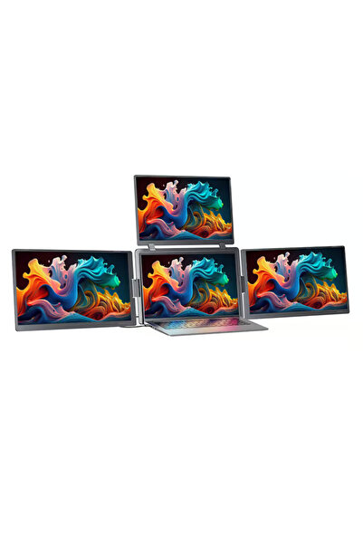 Trimonitör 16” Taşınabilir Üçlü Monitör (Sabit Panel)