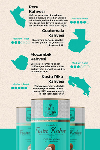 AHİ SULTAN Form Kahvesi 8 Farklı Kahve Ve Hindistancevizi Içerikli 100 G
