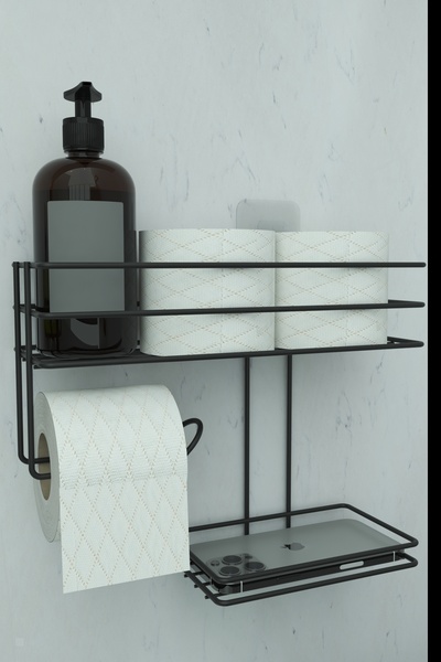 zabata Toilet Hygiene Set with Paper Holder, Napkin Holder, Wet Wipes and Liquid Soap Tank