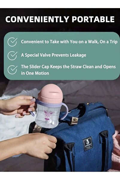 Arabest Baby Sippy Cup with Straw and Handles, BPA-Free, Non-Spill, 6 Months+...