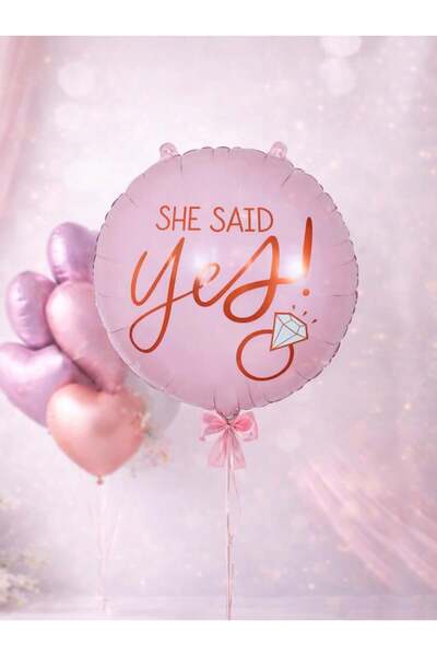 Parti Adresi Bride Parti Palonu She Said Yes Yazılı Folyo Balon 55 cm