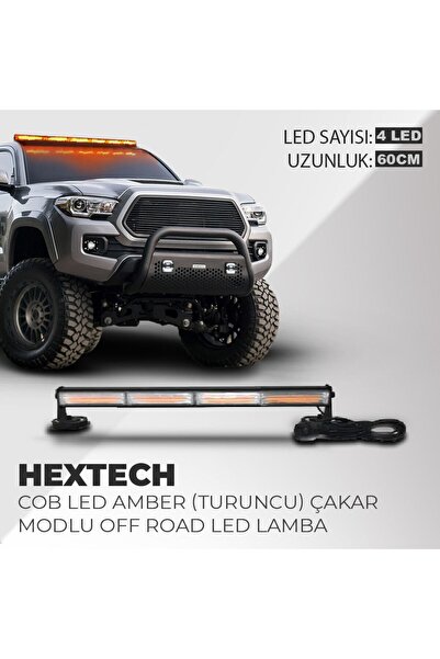 C9 E-Mark Onaylı Hextech 40W Turuncu 60cm 17 Farklı Yanış Modlu 4 COB LED Off...
