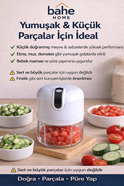 Taşınabilir Şarjlı El Blender USB Şarjlı Mini Güçlü Bıçaklı Meyve Sebze Parçalayıcı Seyahat Ofisiçin