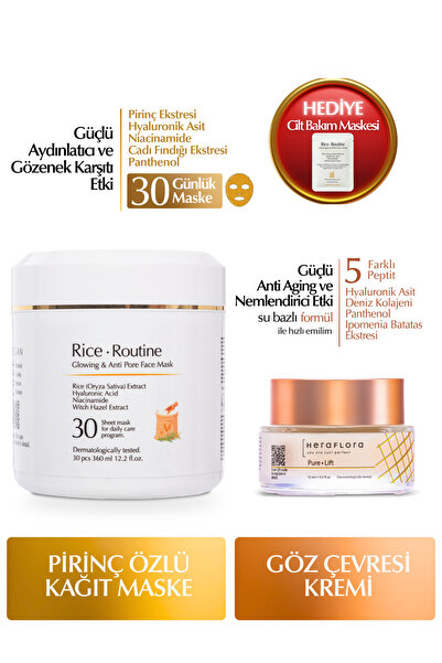 Heraflora Rice Routine Pirinç Özlü Maske & Pure Lift Göz Kremi Set