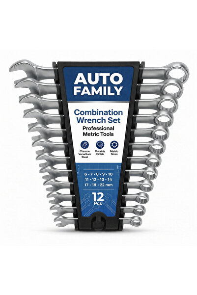 AutoFamily Auto Family 12pcs - 6-22mm Metric Combination Wrench Set