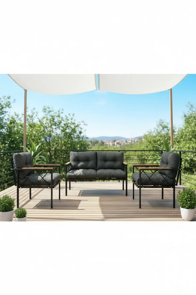 adımshops Balkon-bahçe-kafe Çay Seti Koltuk Oturma Takımı-oturma Grubu Miami