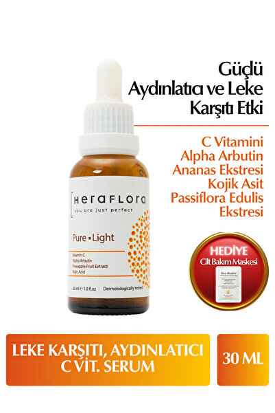 Heraflora Pure Light Aydınlatıcı, Leke Karşıtı Cilt Serumu 30 ml C Vitamini, ...