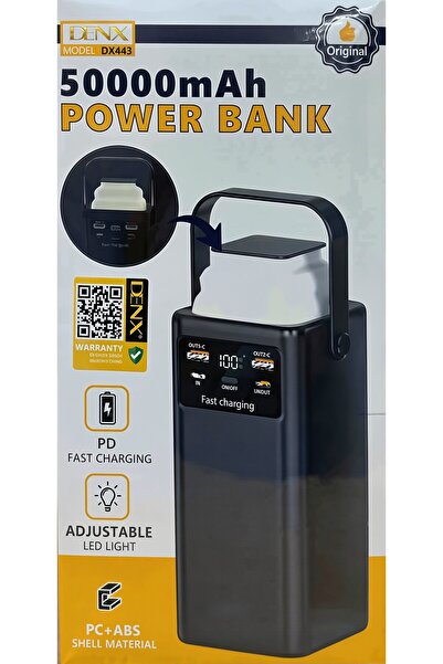 Generic بنك طاقة DENX بسعة 50000 مللي أمبير في الساعة مع شحن سريع وإضاءة LED،...
