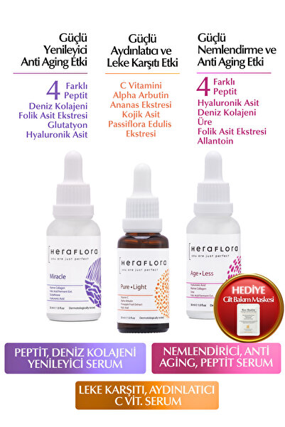Heraflora Kolajen, Aydınlatıcı, C Vitamini, Yaşlanma Karşıtı Cilt Bakım Serum...