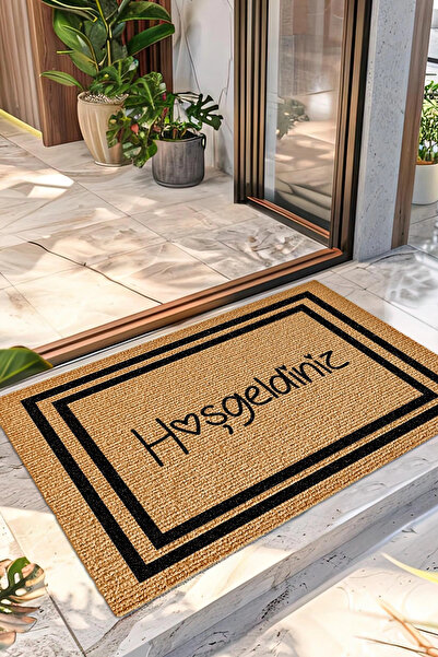 Decovetro Hoşgeldiniz Desenli Kapı Önü Halı Paspas 40 x 60 Cm