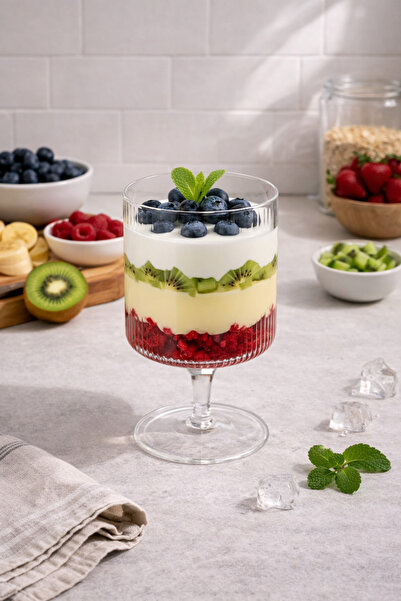 Tohana كأس زجاجي مخطط