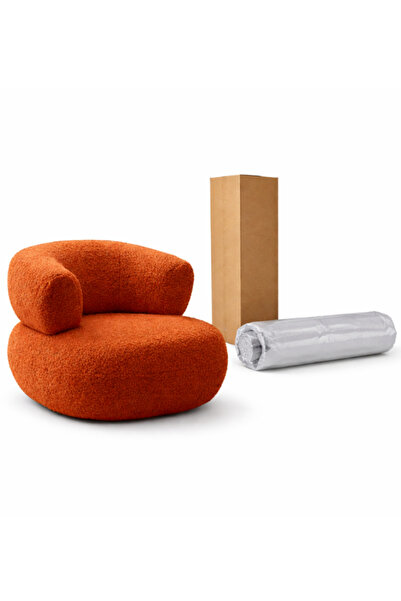 OEM Fotoliu tip canapea U, fotoliu modern rotund din material sherpa, 100 x 1...