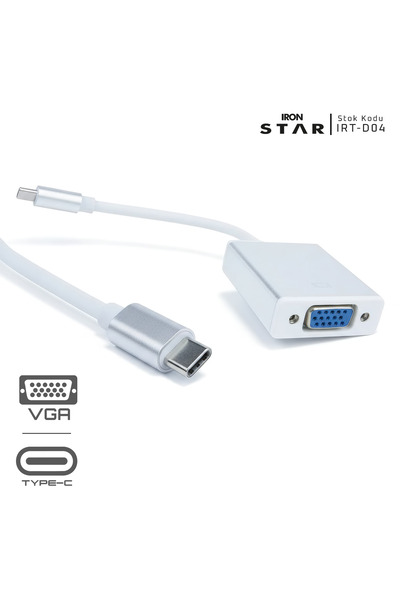 IRONSTAR TYPE-C TO VGA -TYPE-C'DEN VGA'YA GÖRÜNTÜ AKTARMA - TYPE-C ÇEVİRİCİ