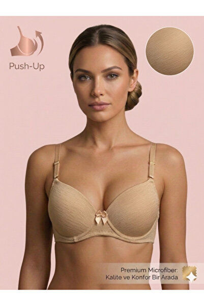 Lavint Homewear Sutien CULOARE PIELE cu model CU BĂRĂ DE SUSTENANȚĂ bumbac U,...