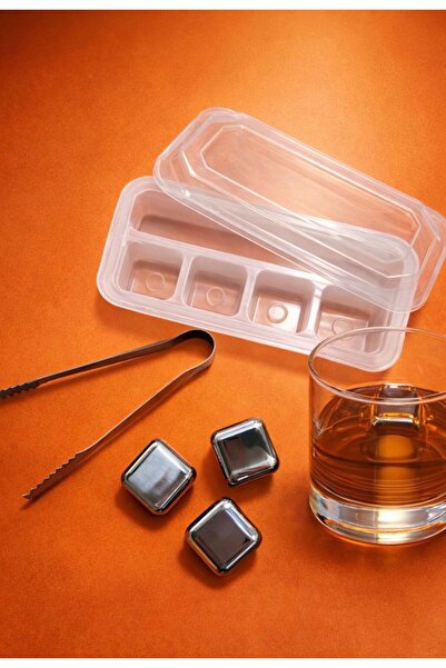 YDGR Set of 4 Ice Stainless Steel Ice Cubes - Whiskey Stones, Metal Cooling C...