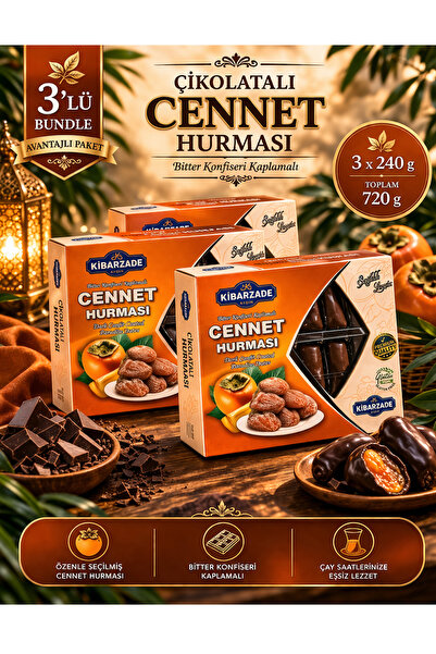 kibarzade kestane şekeri Kibarzade Çikolatalı Cennet Hurması 240 gr x 3 Adet