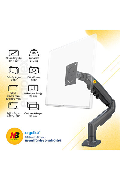 VONTECH Nb F80 Mnt01 حامل شاشة LCD LED مقاس 17-30 بوصة حامل شاشة Vesa مع ممتص...