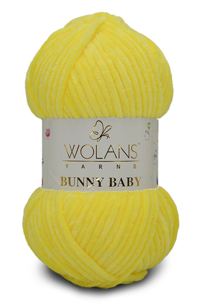 WOLANS 414 Κίτρινο Μαλακό Βελούδο - Νήμα Πλέξιμο Μωρού, Νήμα Μαλακής Κουβέρτας