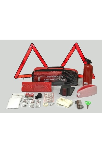 Genel Markalar Lüx Trafik Seti Profesyonel Araç Muayene Uyumlu Ilk Yardım Set...
