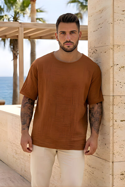 bozdemirtshirt Erkek Oversize Keten Tshirt/Oversize Keten Tshört