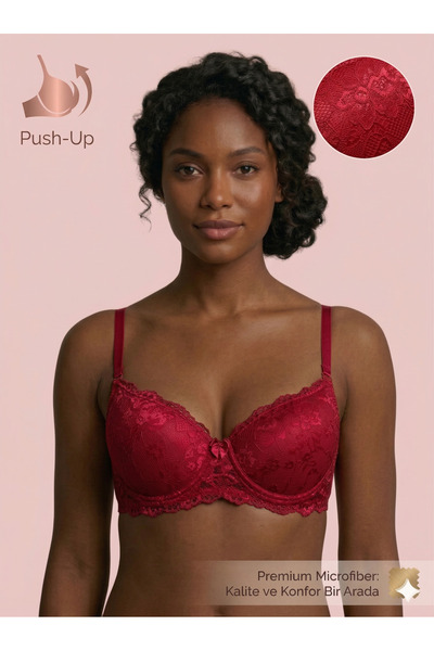 Lavint Homewear SUTENĂ ROȘIE CLARINETĂ CU dantelă PIESE, SILICON, MODEL fără ...