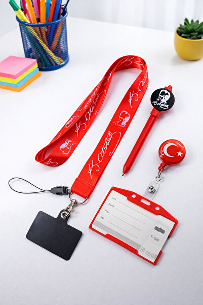 excarpin Σετ τεσσάρων τεμαχίων με θέμα την τουρκική σημαία και τον Ατατούρκ -...