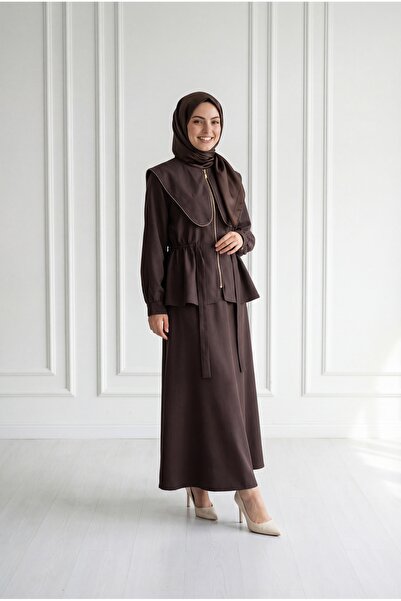 MİHRA STORE Σετ φούστας Şevin με φερμουάρ στο λαιμό και δέσιμο στη μέση - MF6...