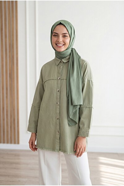 MİHRA STORE Sumru Robası Ve Kolu Püsküllü Gömlek-KT5595 Mint