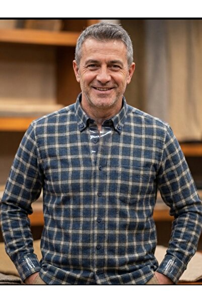 ARMA STİL Κλασικό χειμερινό ανδρικό πουκάμισο από 100% μαλλί με μακριά μανίκι...