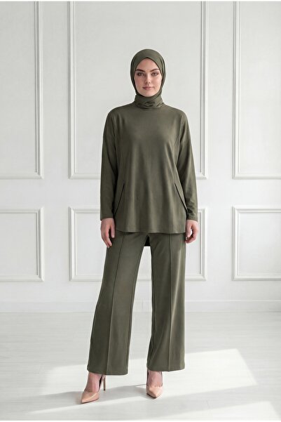 MİHRA STORE Σετ παντελονιού Zennur με ραφές και σκισίματα στα πλαϊνά - MF1876...