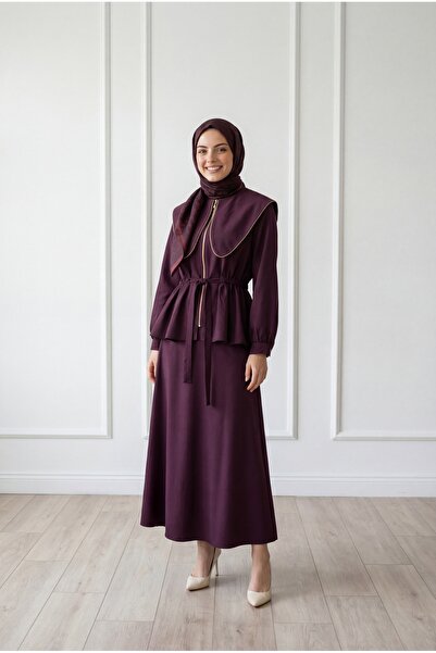 MİHRA STORE Σετ φούστας Şevin με φερμουάρ στο λαιμό και δέσιμο στη μέση - MF6...