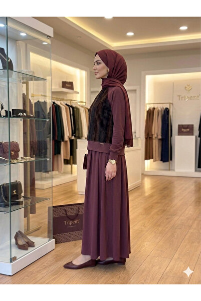 FASİON 1. Sınıf İpek Cupra Pike Kumaş Alt Üst Etekli takımm-Tripen