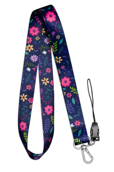 Apptakı Çiçekler Yaka Kartı Boyun Askı İpi Telefon Askı İpi - ASK0233