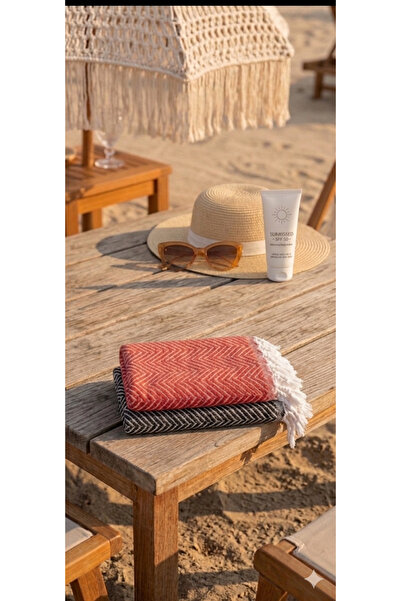 ALE HOME 100% Βαμβάκι Πετσέτες θαλάσσης Σετ 2τμχ Special Υφαντό