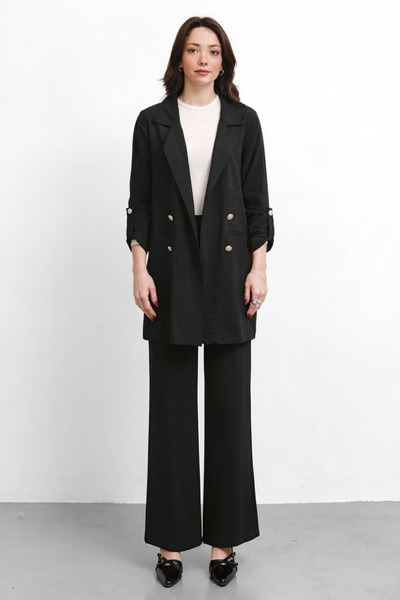 Molly Nelly Γυναικείο Σετ Παντελόνι και Σακάκι Modal Casual