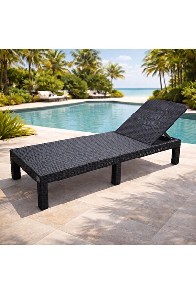 SERSIMO Foldable tourist sun lounger 186x60x30 cm, 3 adjustment positions, su...